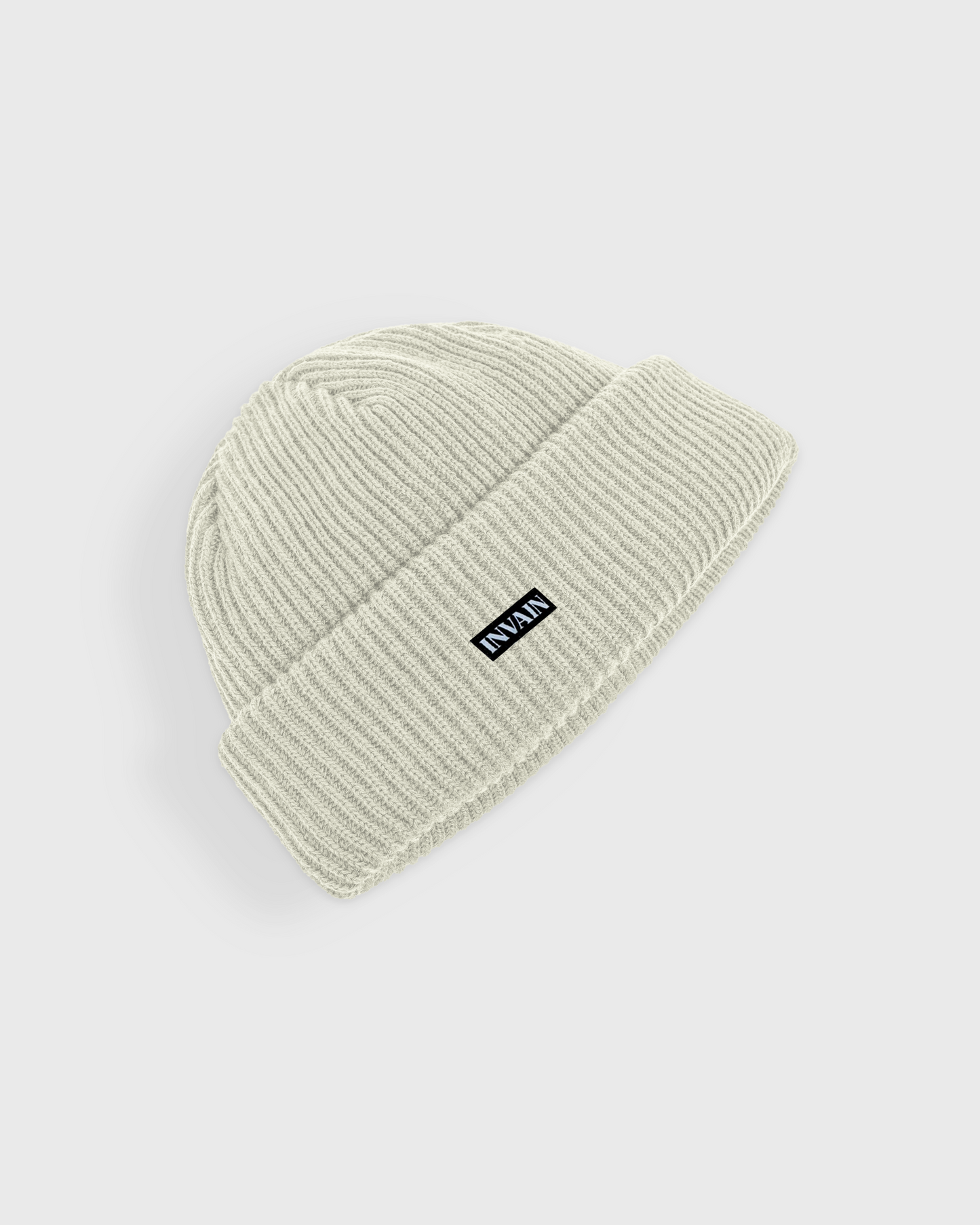 CREAM RIBBED BEANIE