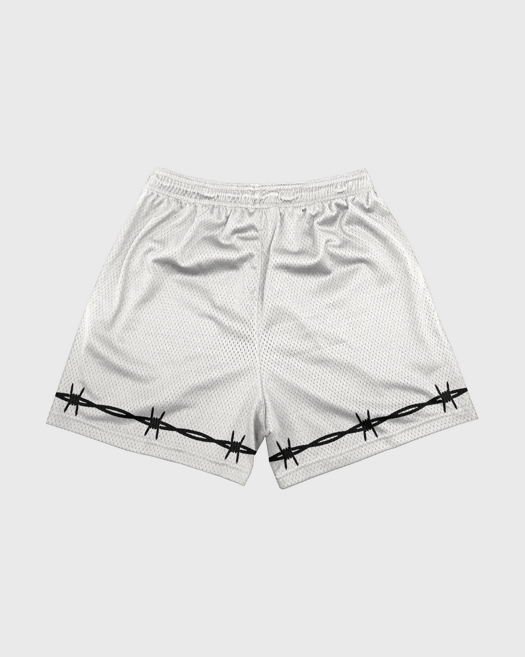 BARBED WIRE OFF WHITE MESH SHORTS