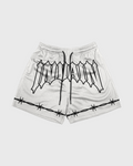 BARBED WIRE OFF WHITE MESH SHORTS