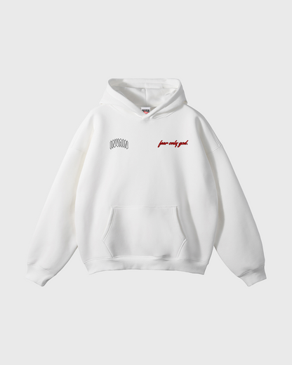 THE LAST ARROW WHITE HOODIE
