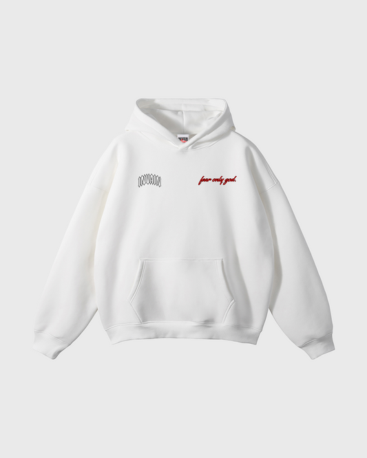 THE LAST ARROW WHITE HOODIE